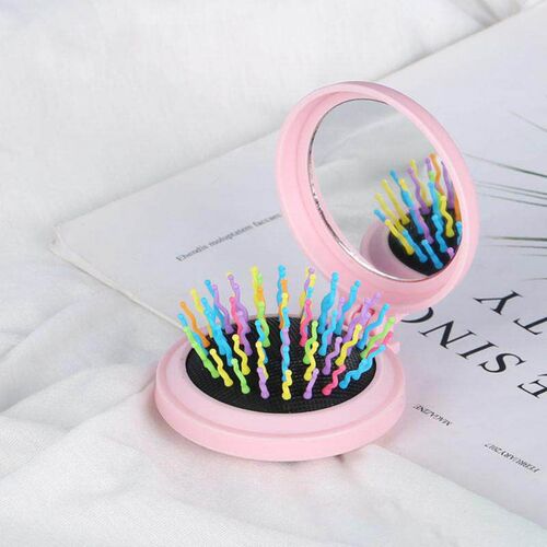 1 Pcs Travel Mini Hairdressing Comb Folding Mirror Hair Comb