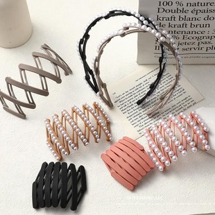 Telescopic travel folding headband broken hair clip折叠发箍