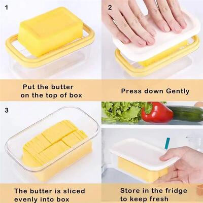 Refrigerator Butter Dish Box With Lid Slicers Case Knife Gad