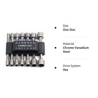 14Pcs Power Nuts Driver Drill Bit Tools Set Metric Socket Wr