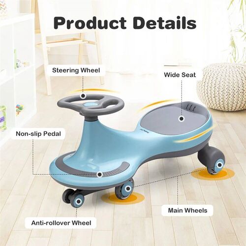 Safe and Scientific Design Wiggle Car Ride-on Toy with Flash
