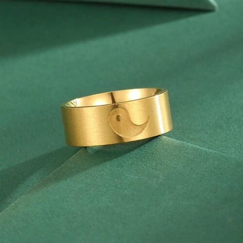 Kinitial Stainless Steel Yin Yang Couple Ring Yin Yang Ring,