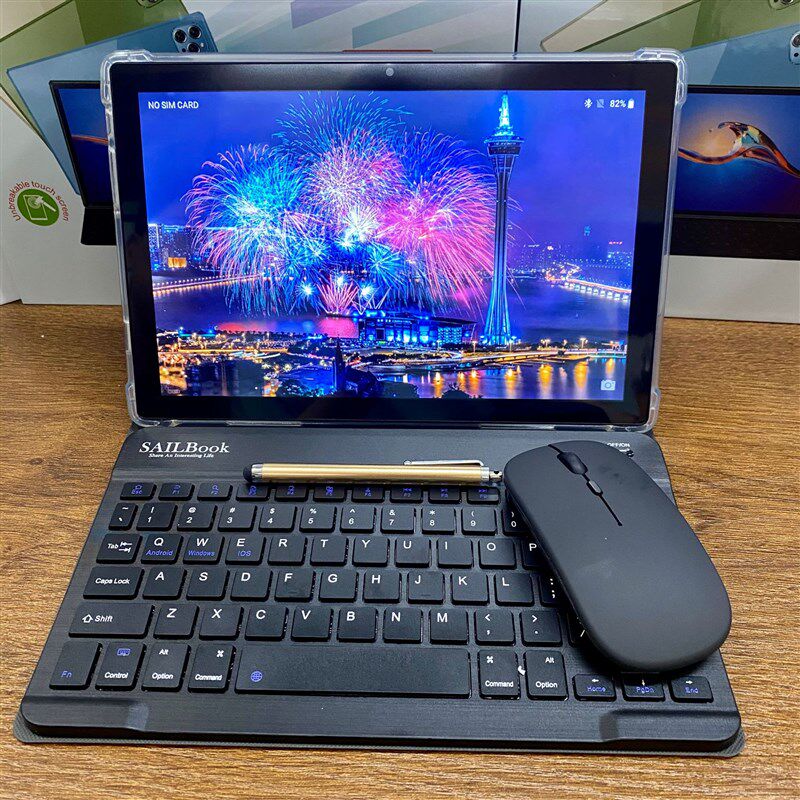 10.1 inch Pad Tablet Pc Book 5G WIFI SIM with keyboard mouse