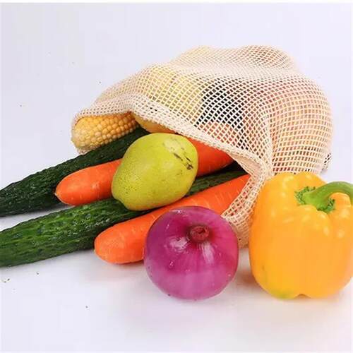 Cotton Mesh Vegetable Bags Produce Bag Reusable Cotton Mesh