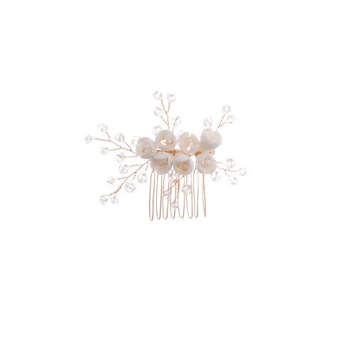 European Bridal Crystal Hair Accessory Handmade Flower Hair