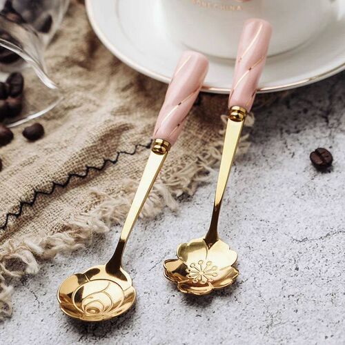 Coffee Spoon Mixing Spoons Tea Dessert Stainless Steel Vinta