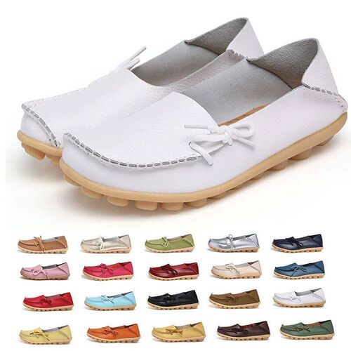 Women Flats Hot Sell Colourful Leather Women Loafers Ballet