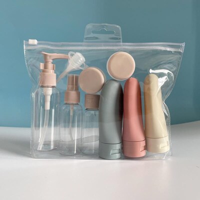 Travel Refillable Bottle Set Spray Lotion Shampoo Shower Gel