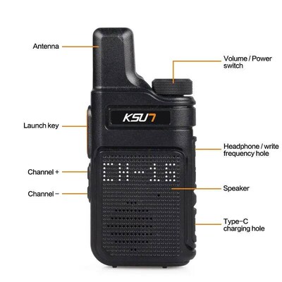 KSUT PMR446 Walkie Talkie 2 Pieces Mini Size Portable Handhe