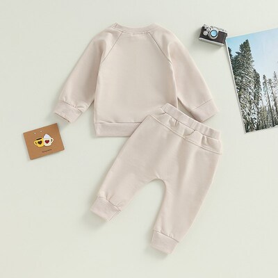 gren 0-3Years Toddler Baby Boys Fall Outfits Solid Color Cre