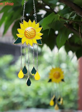 Sunflower Boat Wind Chimes Pendant Metal  Window Windchimes