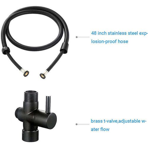 Toilet lance black stainless steel set head马桶喷枪1