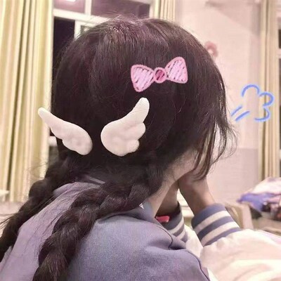 Super Cute Angel Wing Plush Hairpin Children Girl Hair Clip