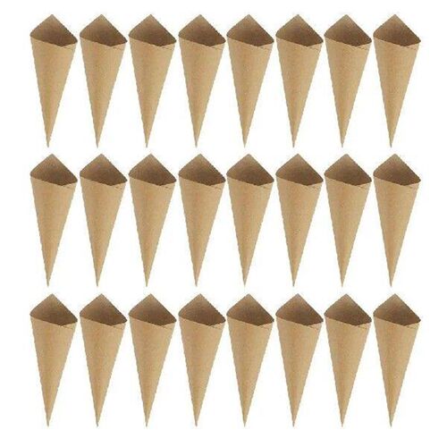 120 Pcs Paper Petal Kraft Small Wedding Confetti Cones