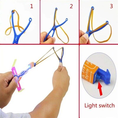 Led Light Arrow Helicopter Slingshot ejection Flying Toy  Ki