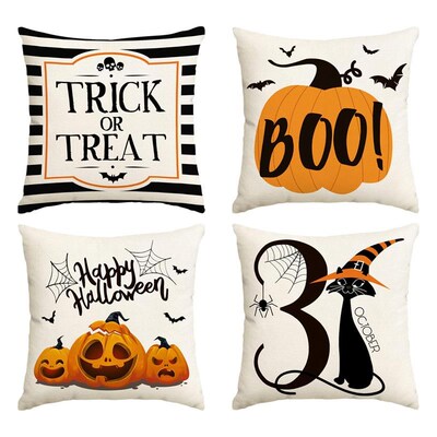 Halloween Pillow Cover Funny Ghost Cushion Cover万圣节抱枕套