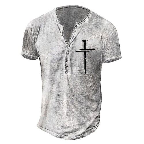Big Size Mens 3D Digital Print Tee for 2025 SS No Hood Leisu