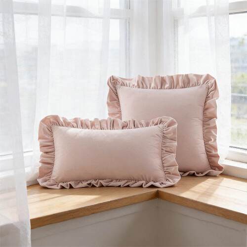Luxury Ruffled Velvet Pillow Covers for Sofa Decor
