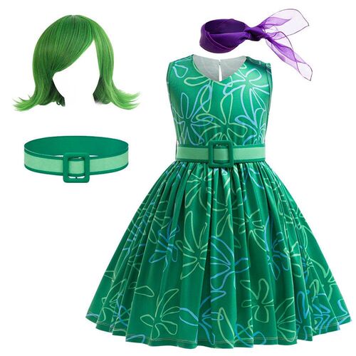 4PCS Movie Disgust Cosplay Costume Kids Cartoon Flower Princ