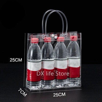 10pcs/20pcs/lot Transparent soft PVC gift tote packaging bag