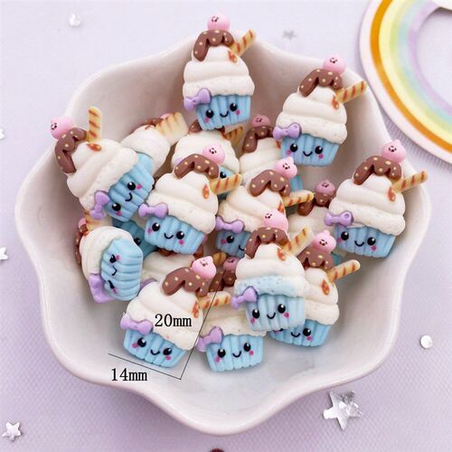 12PCS Resin Colorful Mini Various Fruit Cartoon Ice Cream Ca