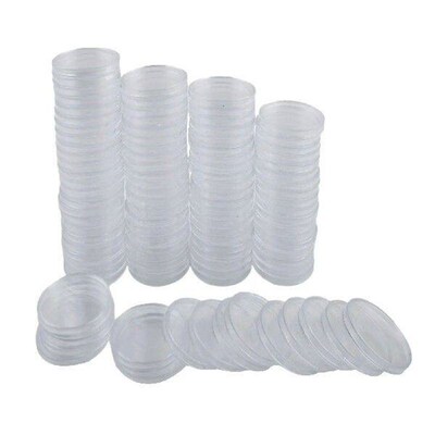 100Pcs Coin Holder Capsule Container Storage Case Box Clear