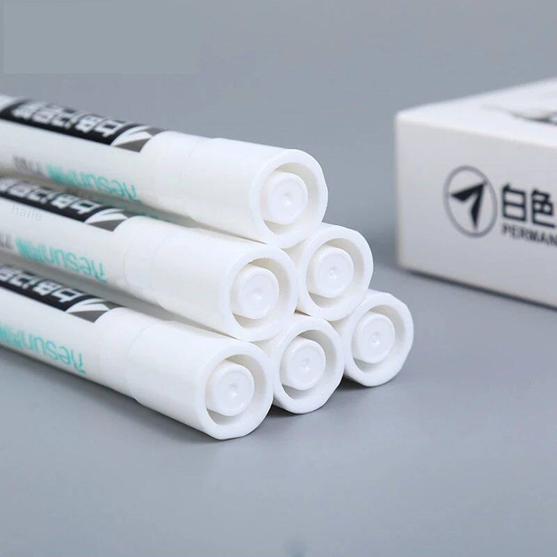 Haile 1/3pcs Permanent Oily White Markers Pens Waterproof Ti图片