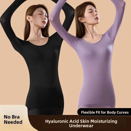 Womens Pad Thermal Underwear Set High Elasticity Lightweigh