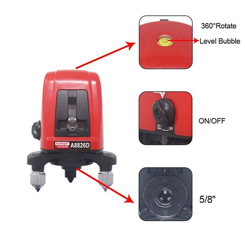 A8826D Laser Level 360 degree Rotation 2 Red Lines 1 Point S