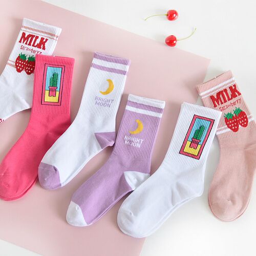 Womens Socks Japanese Cotton Colorful Cartoon Cute Funny Ha