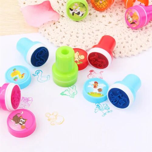 10 Pcs/Set Cute Stamp Toy Cartoon Dinosaur Animal Marine Lif