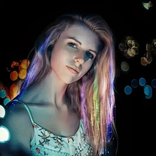 5pcs Colorful Butterfly Lights Braids Wig Women Party Hair A