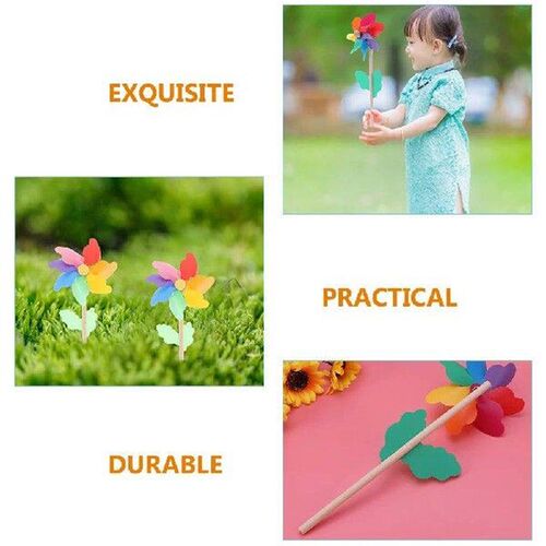 12 Pcs Curly Child Outdoor Toys for Kids Pinwheels Wooden
