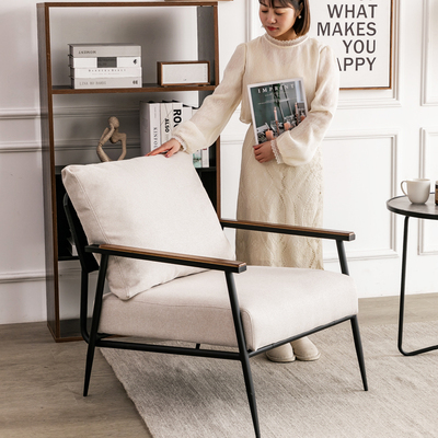 现代意式铁艺单人沙发办公会客商务咖啡酒店售楼部s接待桌椅