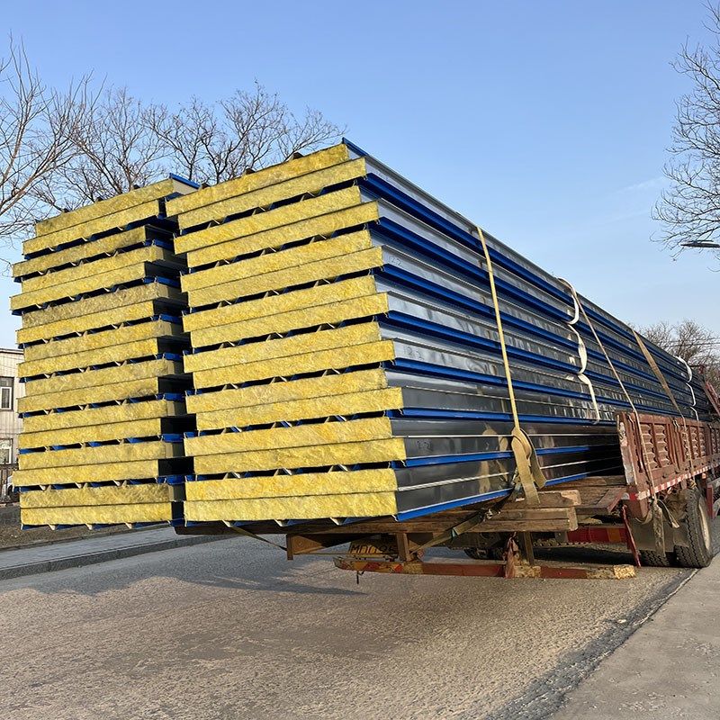 彩钢岩棉板复合板岩棉夹心板保温板彩钢净化板彩钢瓦屋顶阳台板,基础建材,钢结构活动板房,淘宝优惠券,粉丝福利购,淘宝优惠卷