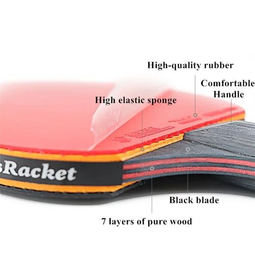 2PCS Professional 6 Star Ping Pong Racket Set Table Tennis R