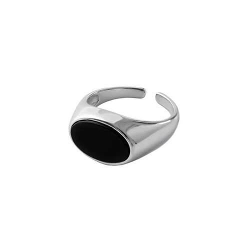 Oval Epoxy Geometric Ring  Simple Personality Temperament Co