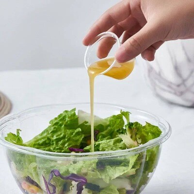 100pcs Disposable Plastic Cup With Lid Clear Sauce Cups Jell