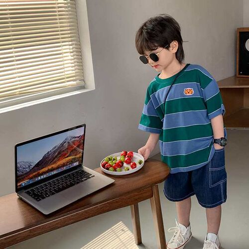 Childrens Pants Boys Summer New Handsome Loose Denim Short