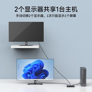 迈拓维矩15 二口vg切换器2进1出电脑监控显示器视频切屏共享 2CH