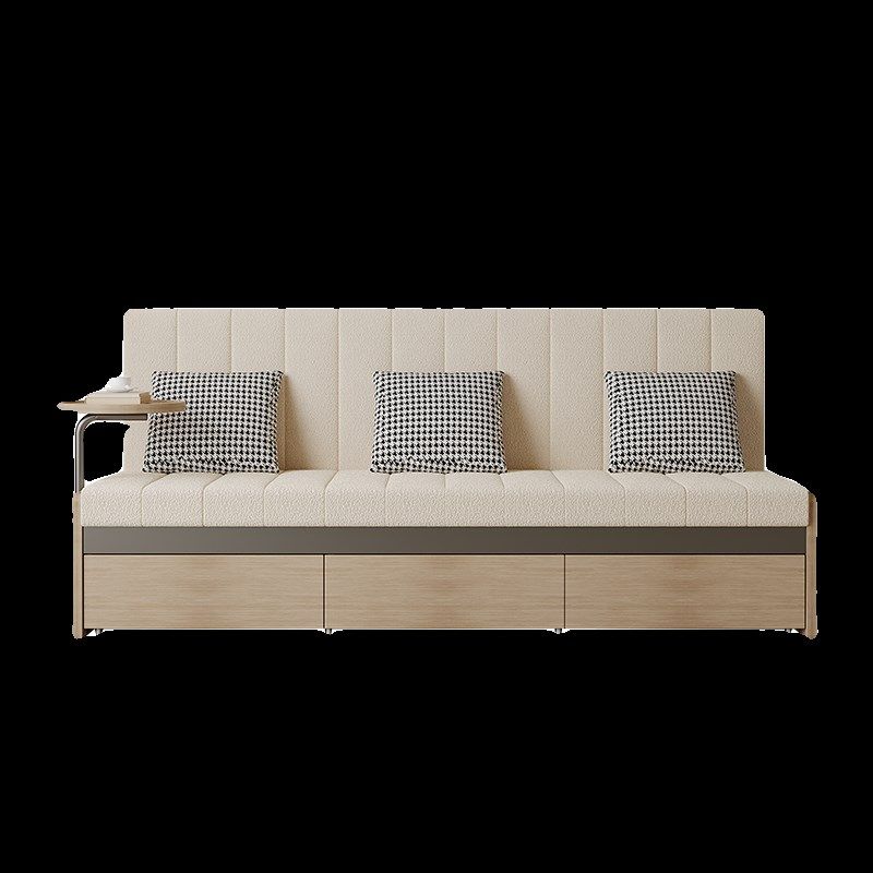 实木沙发床两用可折叠客厅抽拉式书房折叠床抽屉书桌多功能无扶手