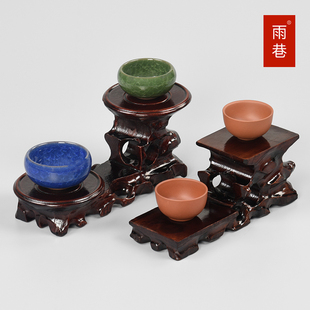 马斯拉木雕刻奇石工艺品摆件根雕底坐实木质茶壶花瓶盆景架木托架