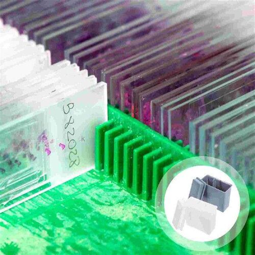 2pcs 24 itions Microscope Slides Staining Jar and Rack