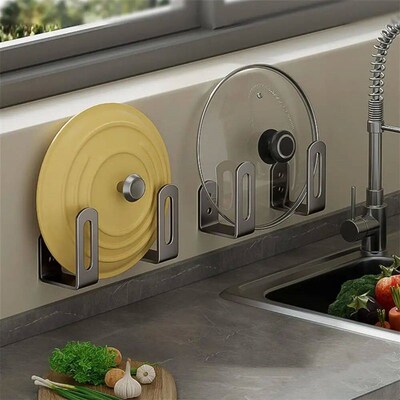 2Pc/set Cutting Board Pot Cover Rack Sink Sponge Organizer