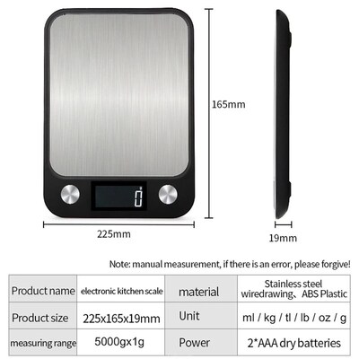 Kitchen Scale 15Kg/1g Weighing Food Coffee Balance Smart Ele
