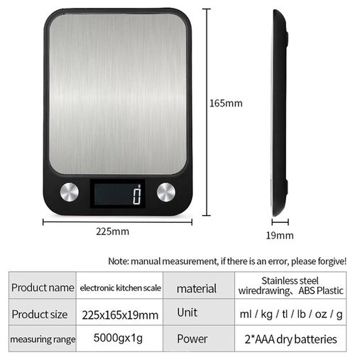 Kitchen Scale 15Kg/1g Weighing Food Coffee Balance Smart Ele