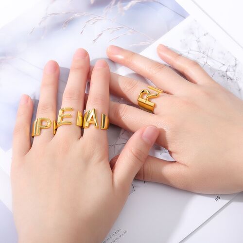 Engagement Gifts Minimalism A-Z Initial Rings For Women Jewe