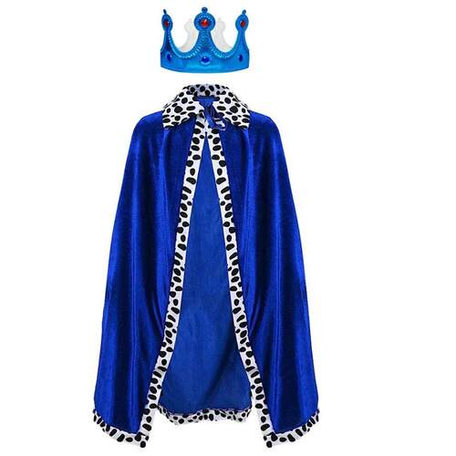Adult Kids Cape King Prince Cosplay Costume Crown Shawl Pare