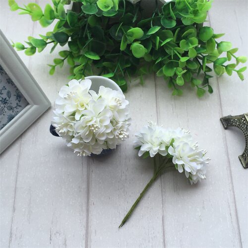 6pcs Silk Stamen Artificial Flower Bouquet Wedding Party Dec