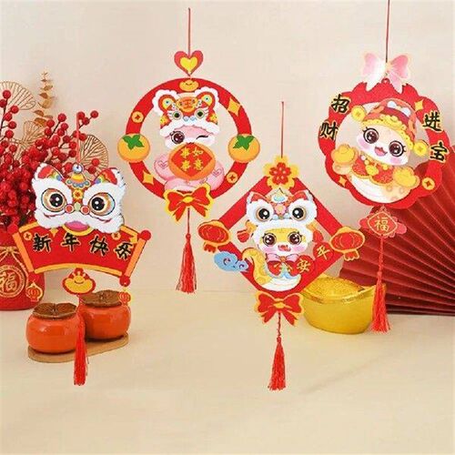 Chinese Style Snake Year Fu Character Pendant DIY Toy